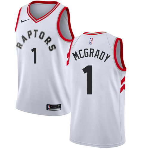Personalized Raptors #1 Tracy Mcgrady White Basketball Swingman Association Edition Jersey
