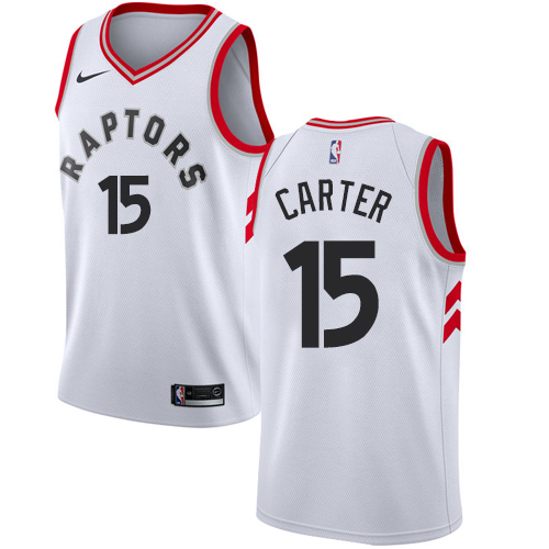 Personalized Raptors #15 Vince Carter White Basketball Swingman Association Edition Jersey