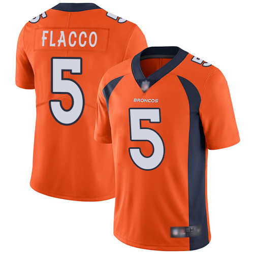Personalized Broncos #5 Joe Flacco Orange Team Color Men’s Stitched Football Untouchable Limited Jersey