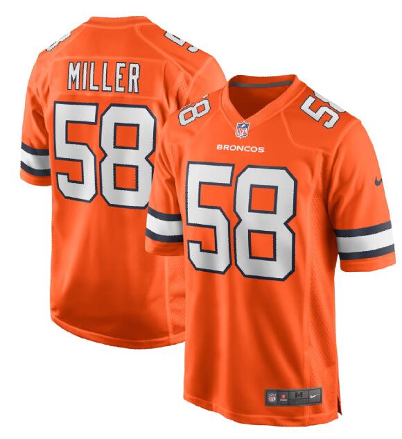 Personalized Men’s Denver Broncos Von Miller Orange Alternate Game Jersey