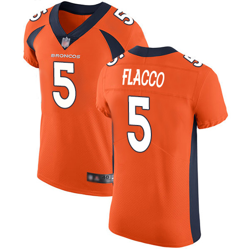 Personalized Broncos #5 Joe Flacco Orange Team Color Men’s Stitched Football Untouchable Elite Jersey