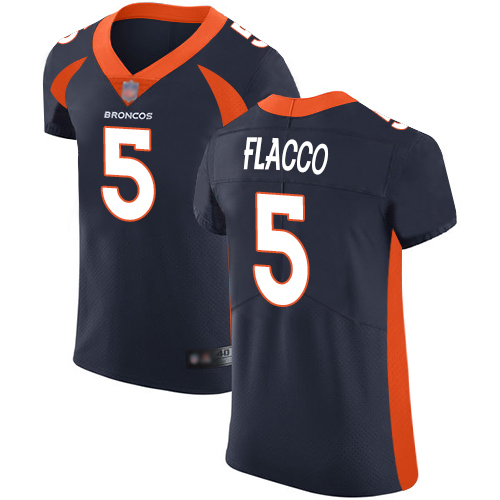 Personalized Broncos #5 Joe Flacco Navy Blue Alternate Men’s Stitched Football Untouchable Elite Jersey