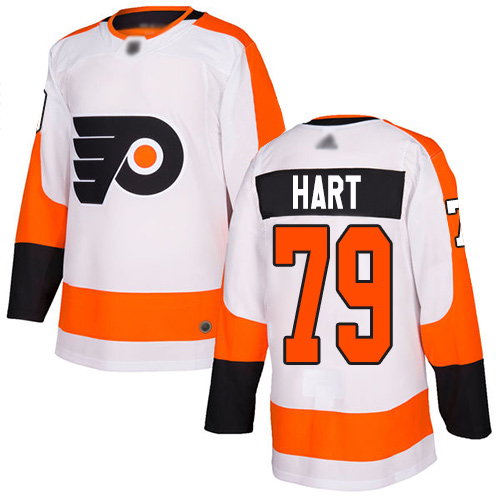 Personalized Flyers #79 Carter Hart White Road Authentic Stitched Hockey Jersey