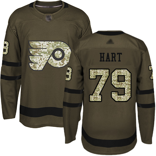 Personalized Flyers #79 Carter Hart Green Salute to Service Stitched Hockey Jersey