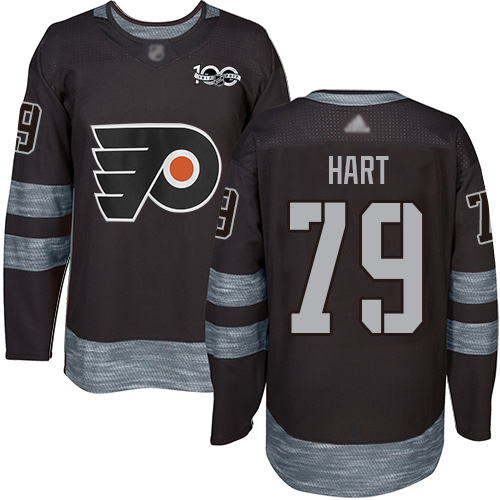 Personalized Flyers #79 Carter Hart Black 1917-2017 100th Anniversary Stitched Hockey Jersey