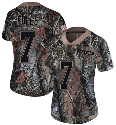 Personalized Jaguars #7 Nick Foles Camo Women’s Stitched Football Limited Rush Realtree Jersey