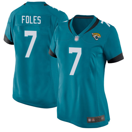 Personalized Jaguars #7 Nick Foles Teal Green Alternate Women’s Stitched Football Elite Jersey