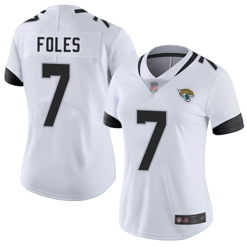 Personalized Jaguars #7 Nick Foles White Women’s Stitched Football Untouchable Limited Jersey