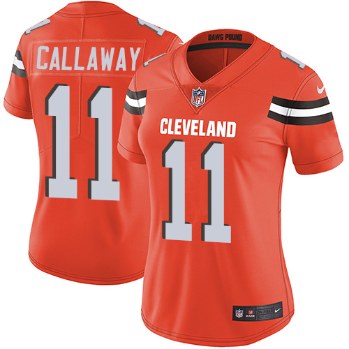 Personalized Browns #11 Antonio Callaway Orange Alternate Women’s Stitched Football Untouchable Limited Jersey