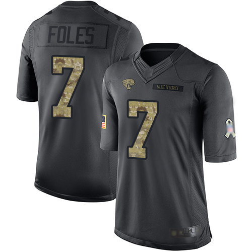 Personalized Jaguars #7 Nick Foles Black Youth Stitched Football Limited 2016 Salute to Service Jersey
