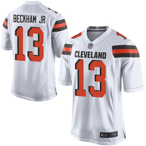 Personalized Browns #13 Odell Beckham Jr White Youth Stitched Football New Elite Jersey