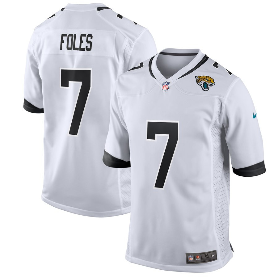 Personalized Jaguars 7 Nick Foles White Game Jersey