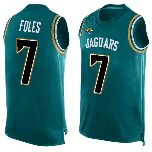 Personalized Jaguars #7 Nick Foles Teal Green Alternate Men’s Stitched Football Limited Tank Top Jersey