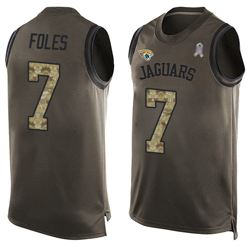 Personalized Jaguars #7 Nick Foles Green Men’s Stitched Football Limited Salute To Service Tank Top Jersey