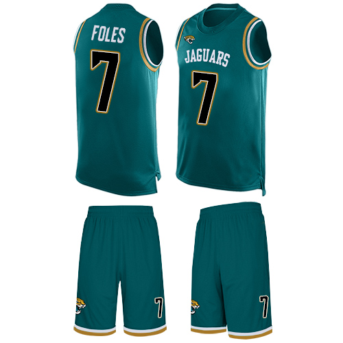 Personalized Jaguars #7 Nick Foles Teal Green Alternate Men’s Stitched Football Limited Tank Top Suit Jersey