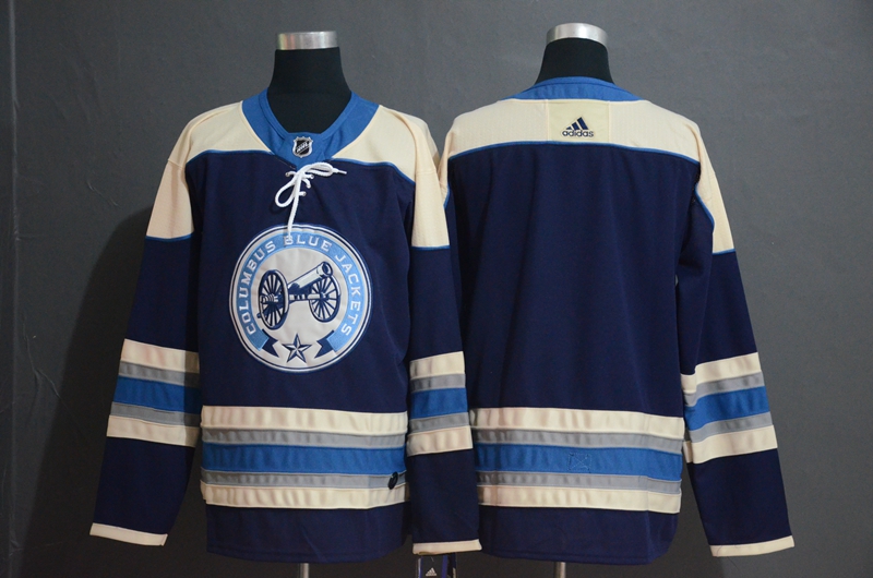 Personalized Blue Jackets Blank Navy Jersey