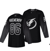 Personalized Lightning #86 Nikita Kucherov Black Alternate Jersey