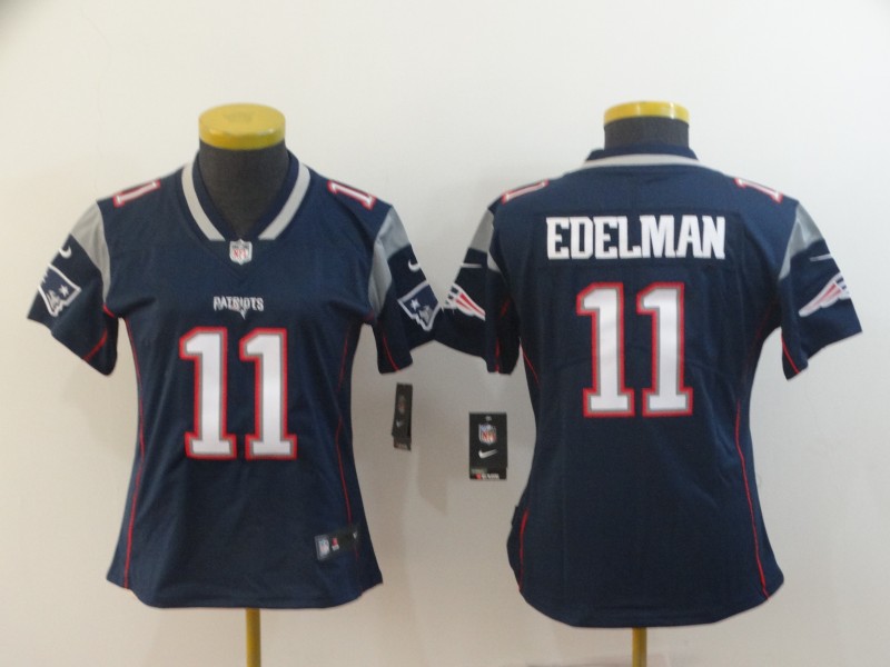 Personalized Women Patriots 11 Julian Edelman Navy Women Untouchable Limited Jersey