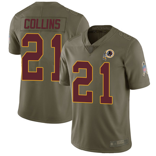 Personalized Redskins #21 Landon Collins Olive Men’s Stitched Football Limited 2017 Salute To Service Jersey