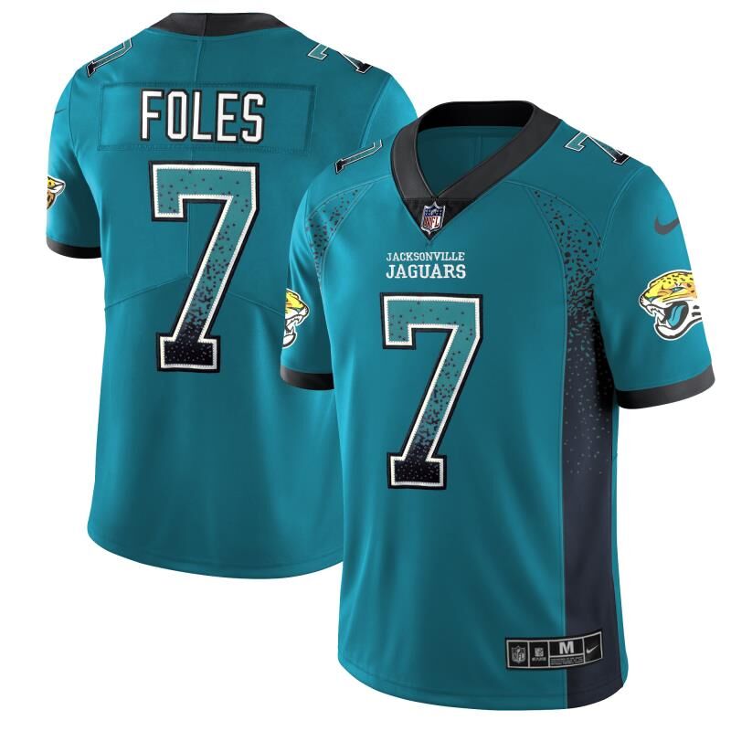 Personalized Jaguars 7 Nick Foles Teal Drift Fashion Limited Jersey