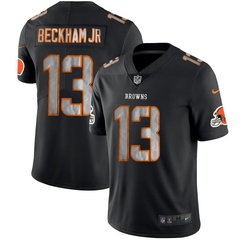 Personalized Browns 13 Odell Beckham Jr Black Impact Rush Limited Jersey