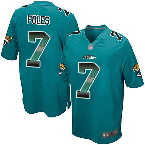 Personalized Jaguars #7 Nick Foles Teal Green Alternate Men’s Stitched Football Limited Strobe Jersey