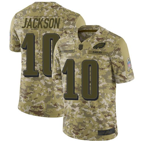 Personalized Eagles #10 DeSean Jackson Camo Men’s Stitched Football Limited 2018 Salute To Service Jersey