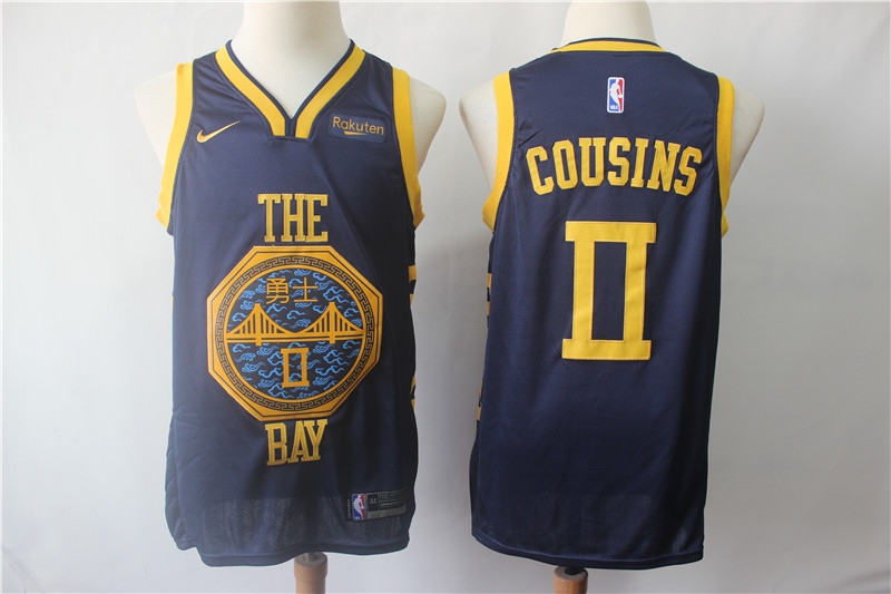 Personalized Warriors 0 DeMarcus Cousins Navy 2019 City Edition Swingman Jersey