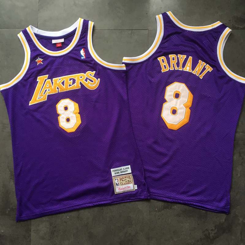 Personalized Lakers 8 Kobe Bryant Purple 1998 Hardwood Classics Jersey
