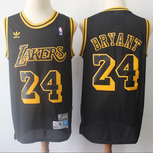 Personalized Lakers #24 Kobe Bryant Black Throwback Stitched Basketball Jersey