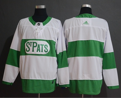 Personalized Maple Leafs Blank White Authentic St. Pats Stitched Hockey Jersey