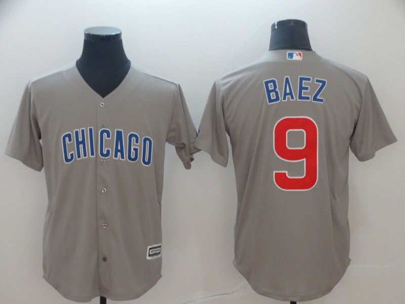 Personalized Cubs 9 Javier Baez Gray Cool Base Jersey
