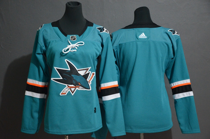 Personalized Women Sharks Blank Teal Women Jersey