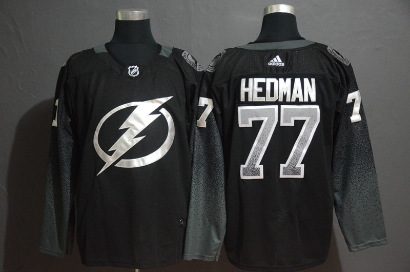 Personalized Lightning 77 Victor Hedman Black Alternate Jersey