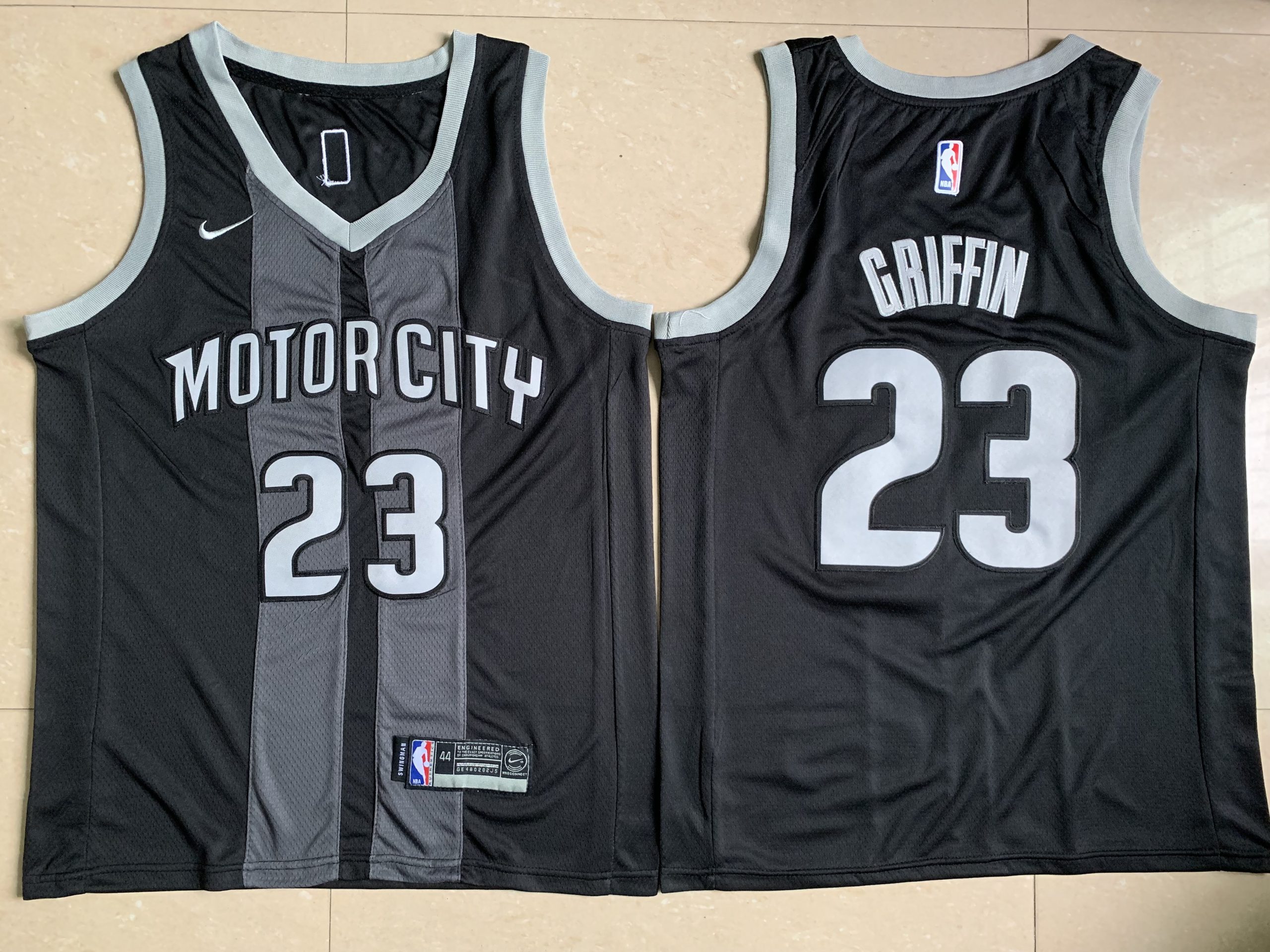 Personalized Pistons 23 Blake Griffin Black City Edition Swingman Jersey