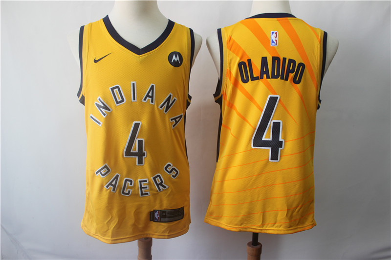 Personalized Pacers 4 Victor Oladipo Yellow Swingman Jersey