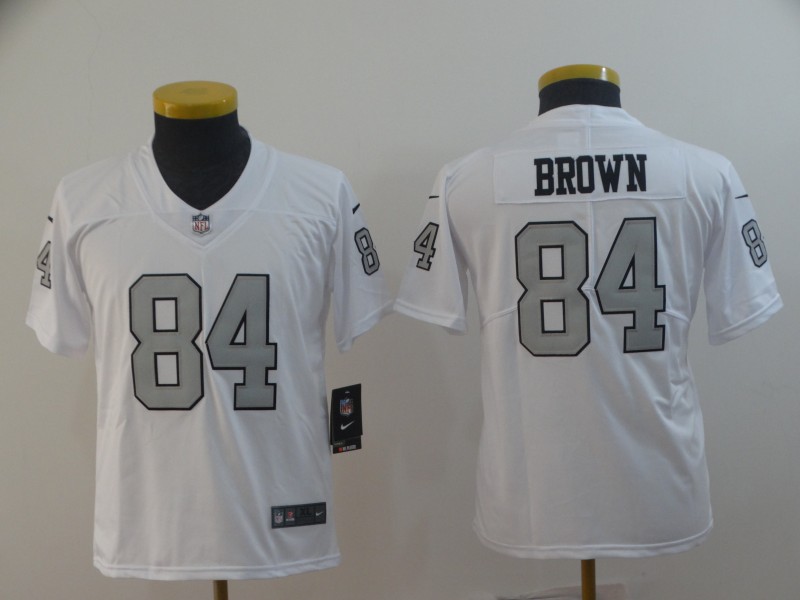 Personalized Youth Raiders 84 Antonio Brown White Youth Color Rush Limited Jersey