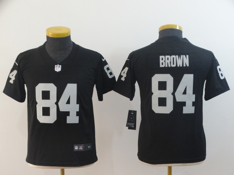 Personalized Youth Raiders 84 Antonio Brown Black Youth Untouchable Limited Jersey