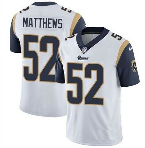 Personalized Rams 52 Clay Matthews White Untouchable Limited Jersey