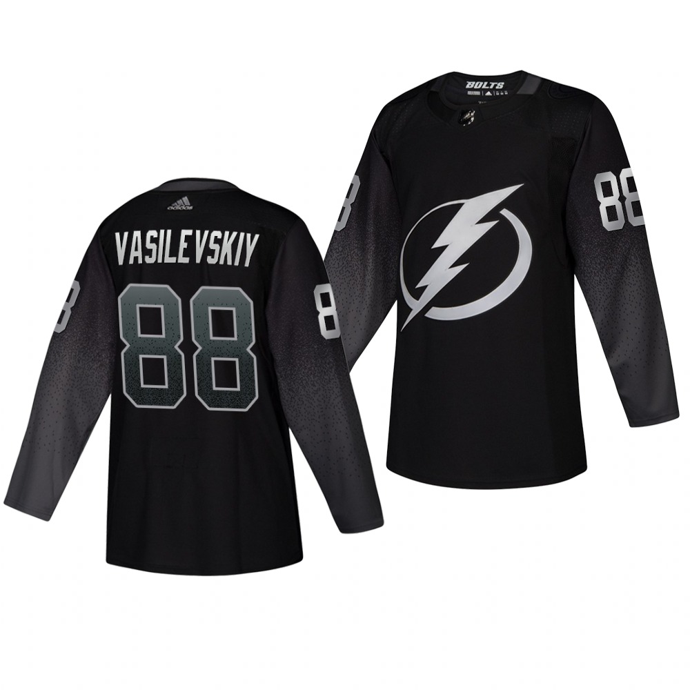 Personalized Lightning #88 Andrei Vasilevskiy Alternate Black Stitched Jersey