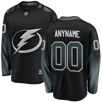 Personalized Men’s Tampa Bay Lightning Fanatics Branded Black Alternate Breakaway Jersey