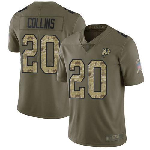 Personalized Redskins #20 Landon Collins Olive Camo Youth Stitched Football Limited 2017 Salute to Service Jersey