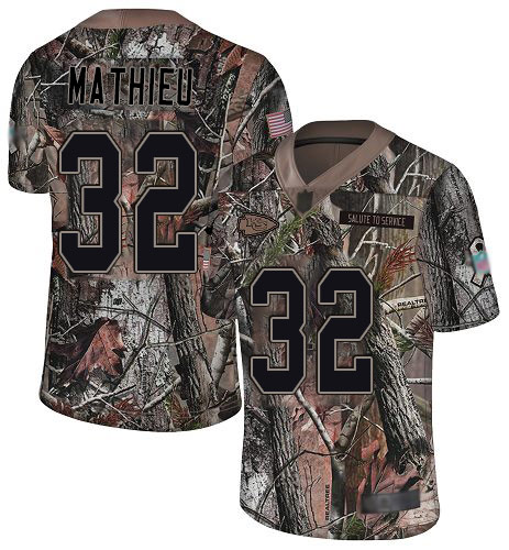 Personalized Chiefs #32 Tyrann Mathieu Camo Youth Stitched Football Limited Rush Realtree Jersey