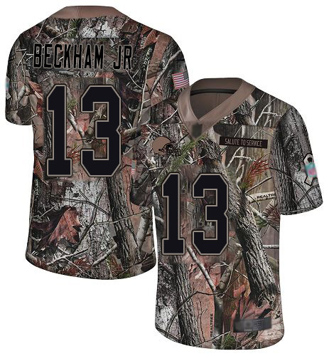 Personalized Browns #13 Odell Beckham Jr Camo Youth Stitched Football Limited Rush Realtree Jersey