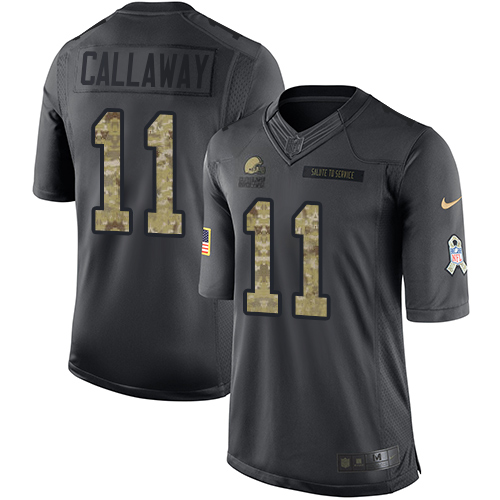 Personalized Browns #11 Antonio Callaway Black Youth Stitched Football Limited 2016 Salute to Service Jersey