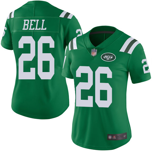 Personalized Jets #26 Le’Veon Bell Green Women’s Stitched Football Limited Rush Jersey