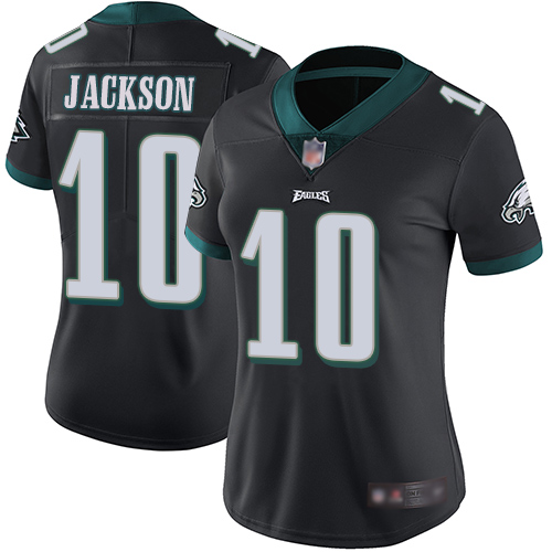 Personalized Eagles #10 DeSean Jackson Black Alternate Women’s Stitched Football Untouchable Limited Jersey