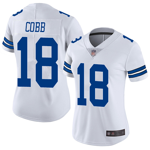 Personalized Cowboys #18 Randall Cobb White Women’s Stitched Football Untouchable Limited Jersey