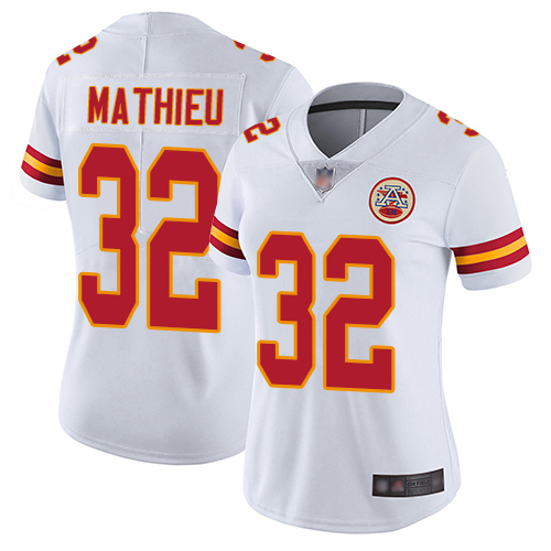 Personalized Chiefs #32 Tyrann Mathieu White Women’s Stitched Football Untouchable Limited Jersey