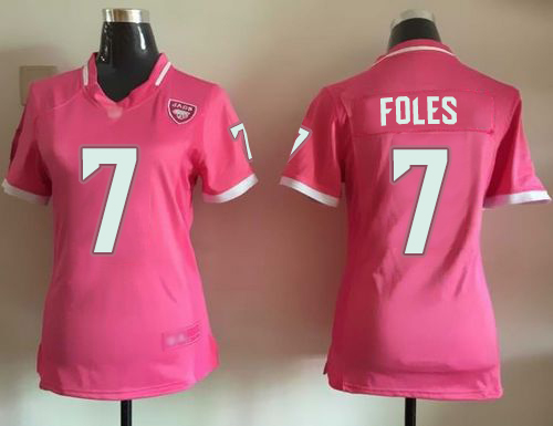 Personalized Jaguars #7 Nick Foles Pink Women’s Stitched Football Elite Bubble Gum Jersey